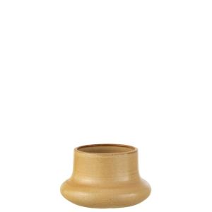 Cache-pot organique en céramique beige 18x18x11 cm