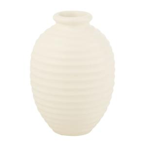 Cache-pot oval en poterie blanc 35x35x52 cm