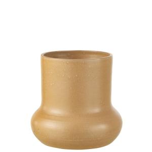 Cache-pot poterie en céramique beige 27x27x27 cm