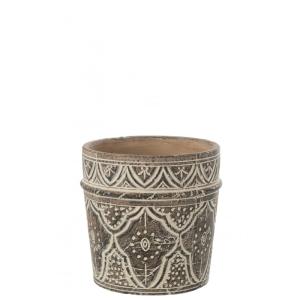 Cache-pot provence en terracotta brun 23x23x23cm