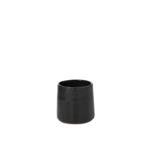 cache-pot rond en céramique noir 18x18x17 cm