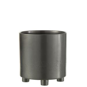 Cache-pot sur pied en céramique noir 26x16x27cm