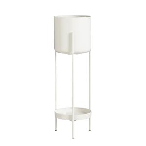 Cache-pot sur pied en métal blanc D19