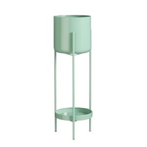 Cache-pot sur pied en métal vert menthe D19