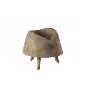 Cache-pot sur pieds en bois beige 17x17x17 cm