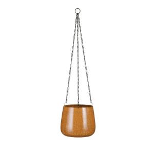 Cache-pot suspendu en métal brun D19