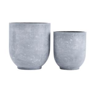 Cache-pots en béton gris lot de 2 H45 H55