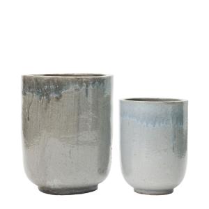 Cache-pots en céramique gris ( Lot de 2 )