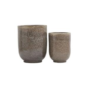 Cache-pots en céramique marron clair ( Lot de 2 )