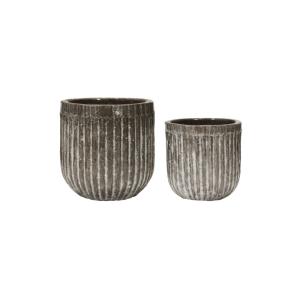 Cache-pots en céramique marron ( Lot de 2 )
