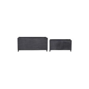 Cache-pots en métal gris ( Lot de 2 )