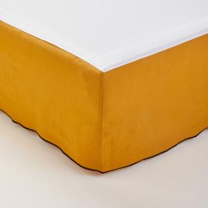Cache sommier 140x200 cm Ocre et bourdon noir en Lin