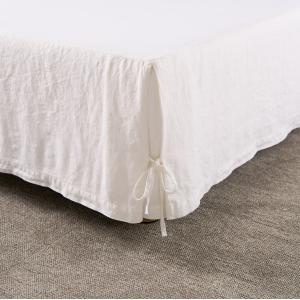 Cache sommier en coton blanc 140 x 190 cm