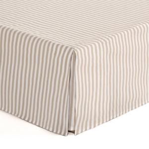 Cache-sommier en coton de 30 cm de haut beige 135x200 cm