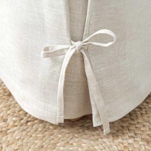 Cache sommier en lin beige 200 x 200 cm