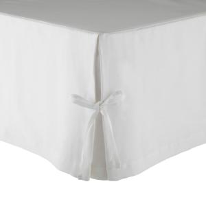 Cache sommier en lin blanc 140 x 200 cm