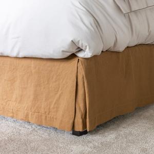 Cache sommier en lin lavé Cannelle 180x200cm