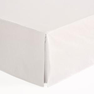 Cache-sommier uni en coton de 30 cm de haut blanc 140x200 cm