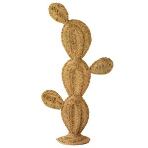 Cactus décoratif en paille xl osier naturel 100 cm