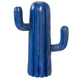 Cactus décoratif en résine bleue H28 cm