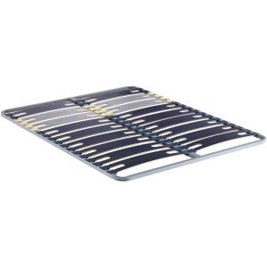 Cadre à lattes en métal 3 zones gris 140x190