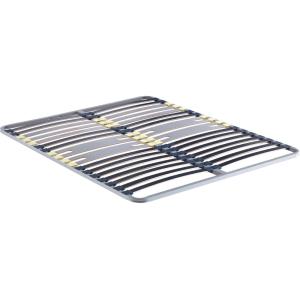 Cadre à lattes en métal 5 zones gris 2x80x200