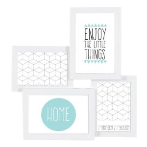 Cadre photo multivues blanc 4 photos pvc rigide
