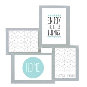 Cadre photo multivues gris 4 photos pvc rigide