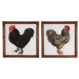 Cadre poule en bois et grillage lot de 2