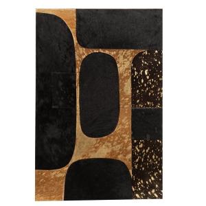 Cadre rectangulaire cuir noir/or 40x60cm