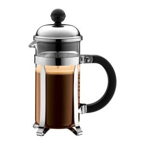 Cafetière   3 tasses en inox transparent en verre H18.5