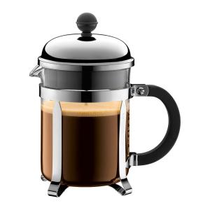 Cafetière   4 tasses 0,5 l en inox transparent en verre H18