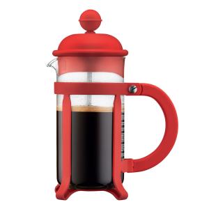 Cafetière à piston 3 tasses    rouge en verre H19.5