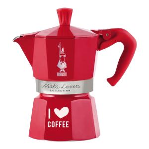 Cafetière Italienne Moka Express   3 tasses  rouge en alumi…