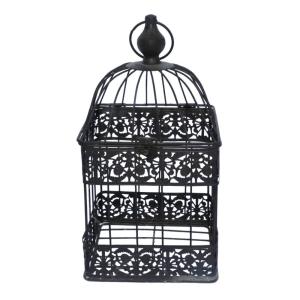 Cage à oiseaux bougeoir carrée en métal marron 40 x 17 x 41…