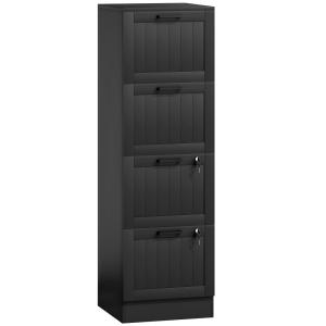 Caisson bureau mobile 4 tiroirs et serrure bois noir