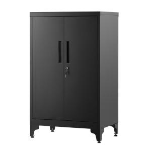 Caisson de bureau 2 portes verrouillable en acier noir d'en…