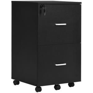 Caisson de bureau 2 tiroirs verrouillables mdf noir