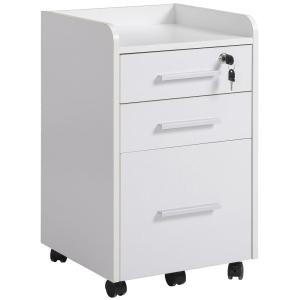 Caisson de bureau 3 tiroirs mdf panneaux particules blanc