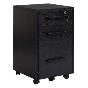 Caisson de bureau 3 tiroirs panneaux particules MDF noir