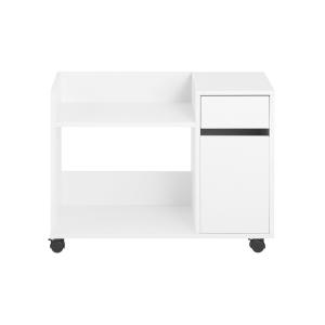 Caisson de bureau à roulettes avec tiroir effet bois blanc