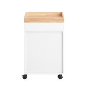 Caisson de bureau à roulettes effet bois blanc