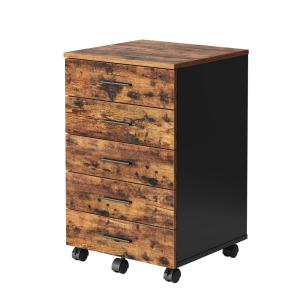 Caisson de bureau effet bois marron