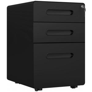Caisson de bureau mobile verrouillable avec 3 tiroirs en ac…