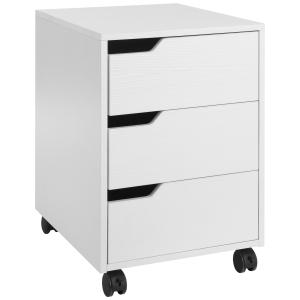 Caisson de bureau sur roulettes 3 tiroirs blanc