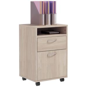 Caisson de bureau sur roulettes panneau particule chêne