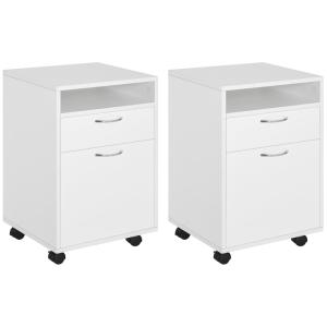 Caissons de bureau sur roulettes panneaux particules blanc