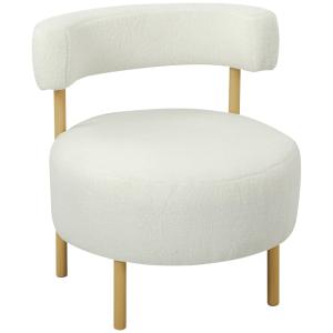 Canapé 1 place dossier incurvé assise large tissu bouclette…