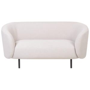 Canapé 2 places 2 personnes en tissu beige