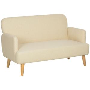 Canapé 2 places accoudoirs assise rembourré tissu effet vel…